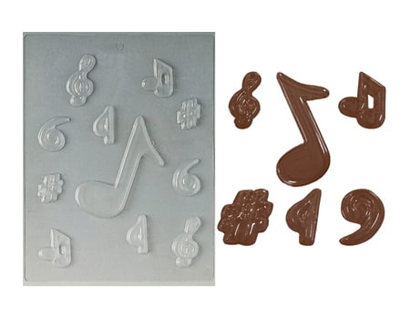 Пластиковая форма для шоколада “Ноты” 